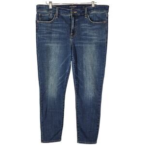 LUCKY BRAND WOMEN'S MID RISE CROPPED AVA BLUE JEANS SIZE 14 32" WAIST 25" INSEAM